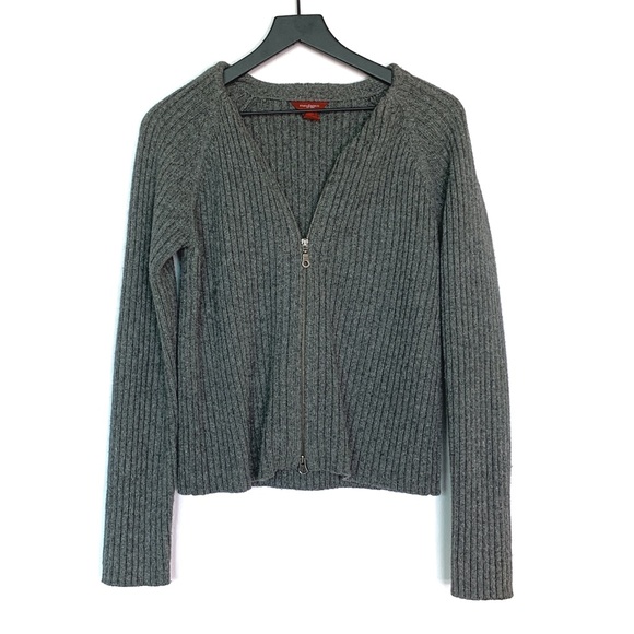 Sundance Sweaters - Sundance • Grey Zip Up Knit Wool Sweater Jacket